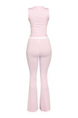  Soft pink two piece set with flirty heart front cutout