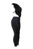Black slim-fit leggings with faux fur halter top