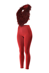 Stylish burgundy two-piece set for parties
