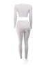 Elegant ivory lace-up party outfit