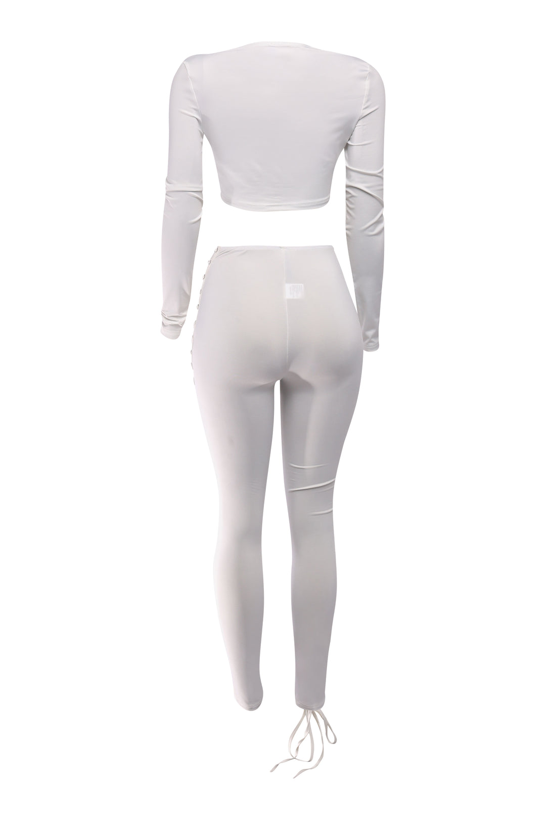 Elegant ivory lace-up party outfit