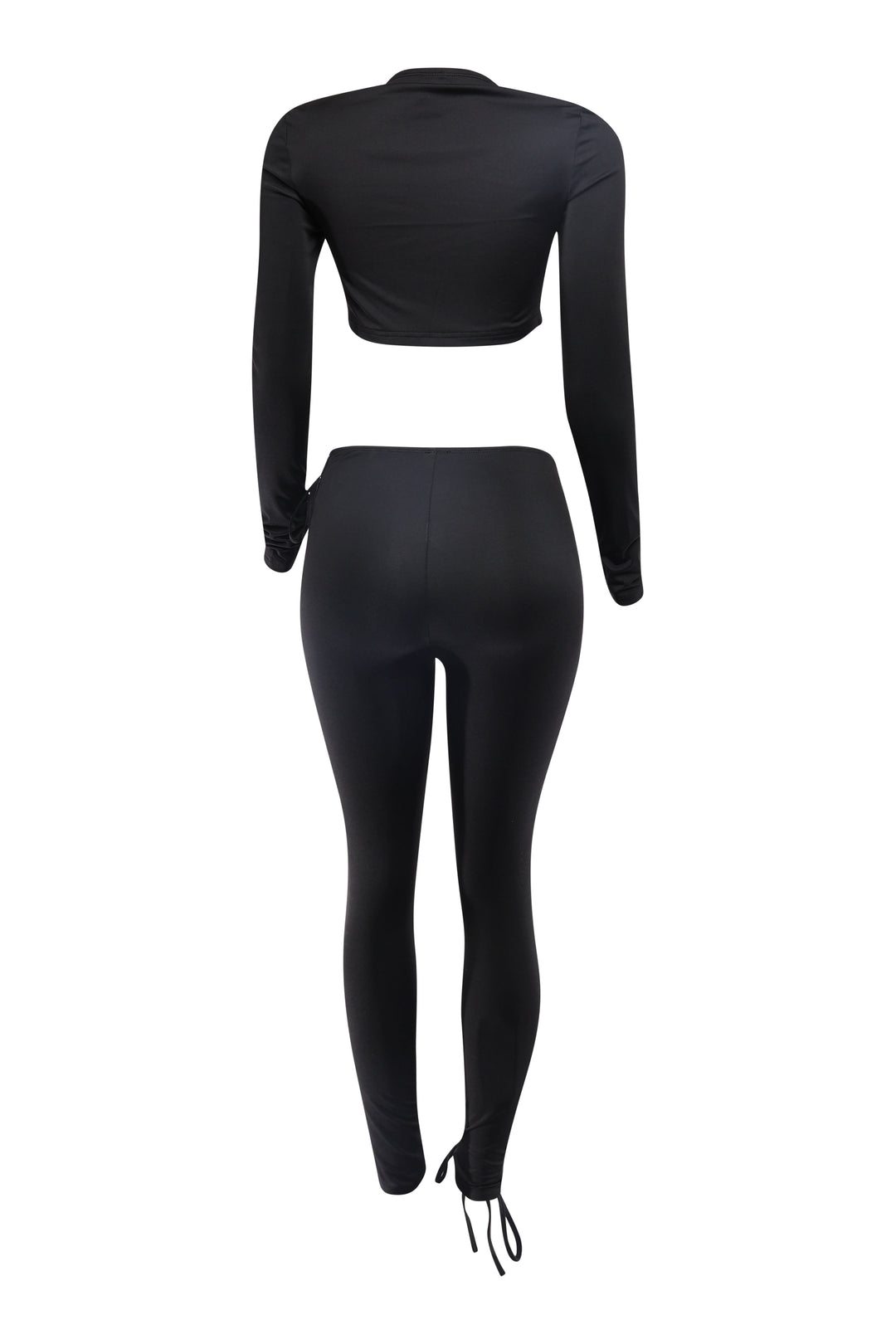 Chic black lace-up outfit for parties