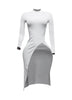Asymmetrical mock neck long sleeve top