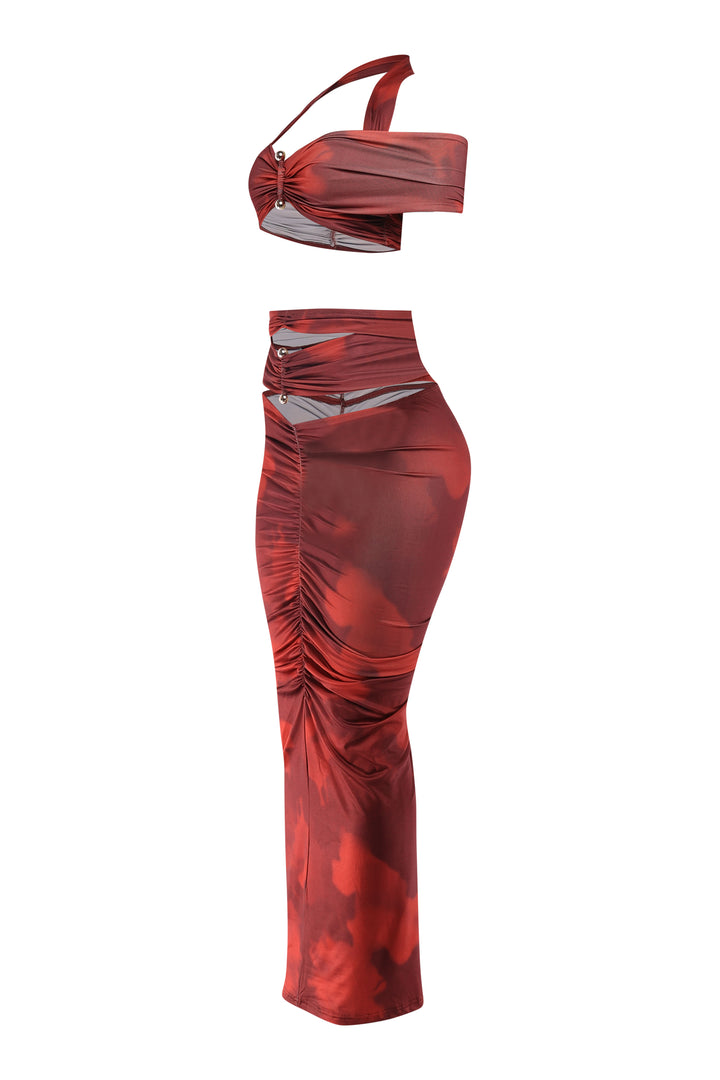 After Dark Cutout Off Shoulder Maxi Set