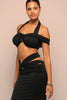 Final Cut Off Shoulder Maxi Skirt Set - Wine