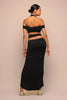 Final Cut Off Shoulder Maxi Skirt Set - Black