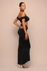 Final Cut Off Shoulder Maxi Skirt Set - Black