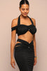Final Cut Off Shoulder Maxi Skirt Set - Black