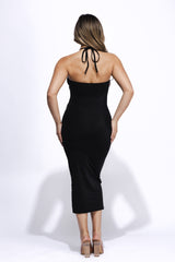 Cut Out Detailed Halter Midi Dress