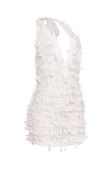 Afterglow Vibe Tassel Halter Mini Dress