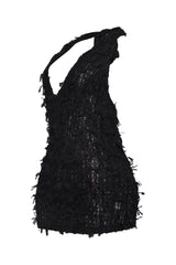 Afterglow Vibe Tassel Halter Mini Dress