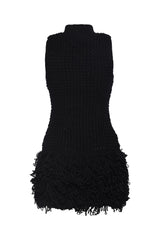 Fringe Behavior Knit Mock Neck Mini Dress