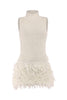 Fringe Behavior Knit Mock Neck Mini Dress