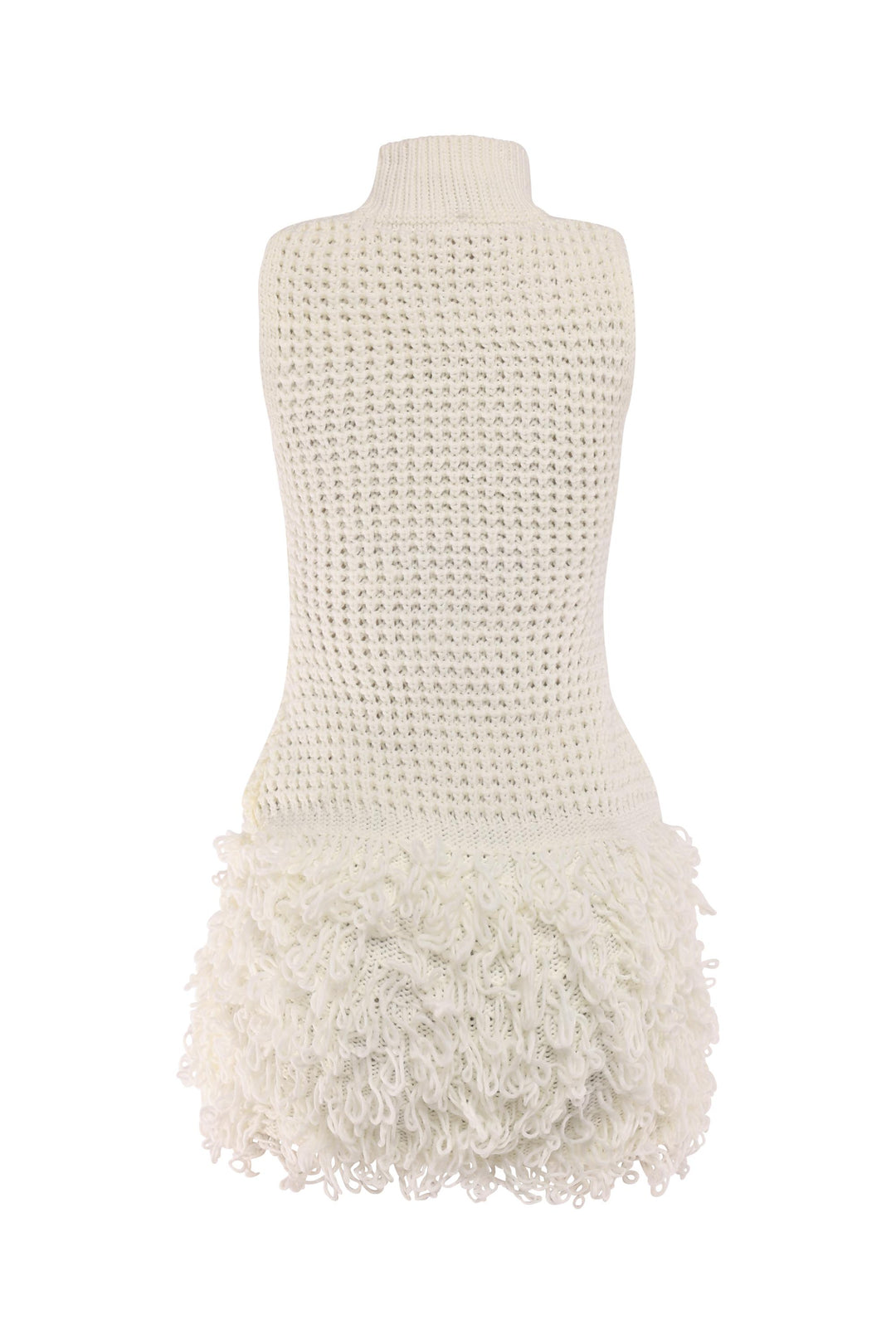 Fringe Behavior Knit Mock Neck Mini Dress