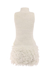 Fringe Behavior Knit Mock Neck Mini Dress