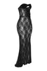 After Midnight Lace Up Sheer Maxi Dress