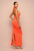 Heat Check Tied Halter Maxi Dress - Orange