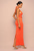 Heat Check Tied Halter Maxi Dress - Orange