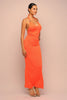Heat Check Tied Halter Maxi Dress - Orange