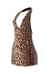 Slim fit sequin halter dress with open back