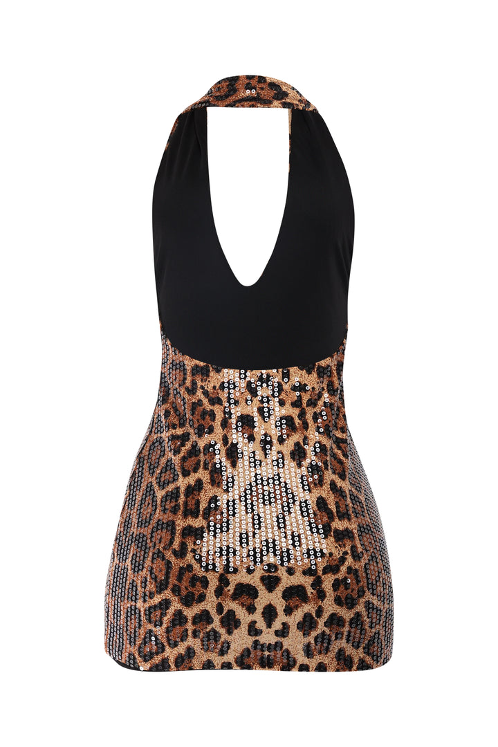 Chic leopard sequin mini dress for party nights