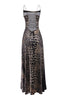 Multi-color maxi dress with open lace-up detail