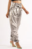 Metallic PU Jogger Pants
