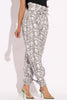 Snake Skin Printed Paper Bag style Cargo Pants