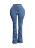 Pinched bell bottom denim pants