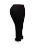 Faux fur hem detailed capri leggings