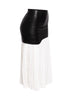 Multiple fabric pleated long skirt