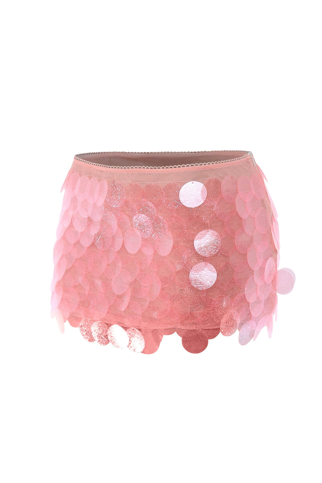 Pink party skirt with oversized sequins