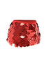 Red party skirt with oversized sequins