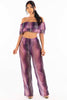 Ruffle off shoulder set