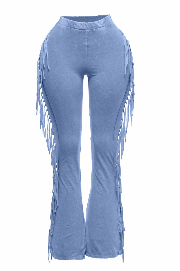 Soft Stretch Fringe-Detail Pants – Forgiving High-Waist Everyday Style