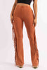 Fringe-Detailed Mineral Washed Pants
