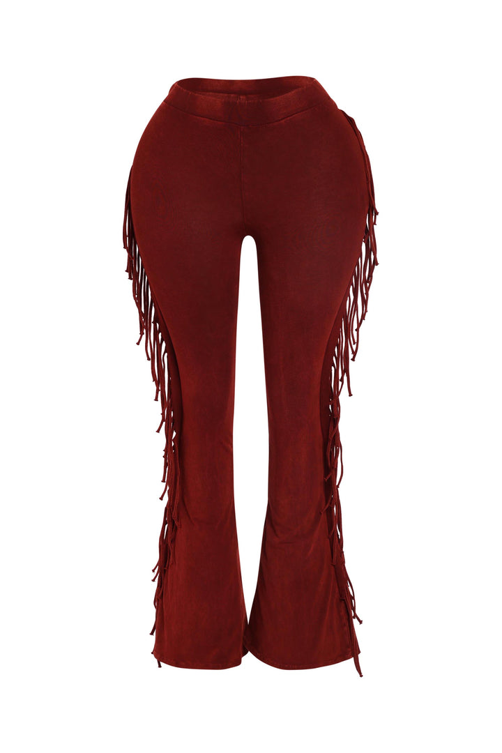 Soft Stretch Fringe-Detail Pants – Forgiving High-Waist Everyday Style
