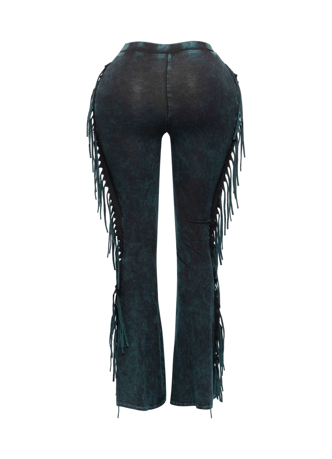 Fringe-Detailed Mineral Washed Pants