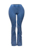 Mineral washed fringe flare pants
