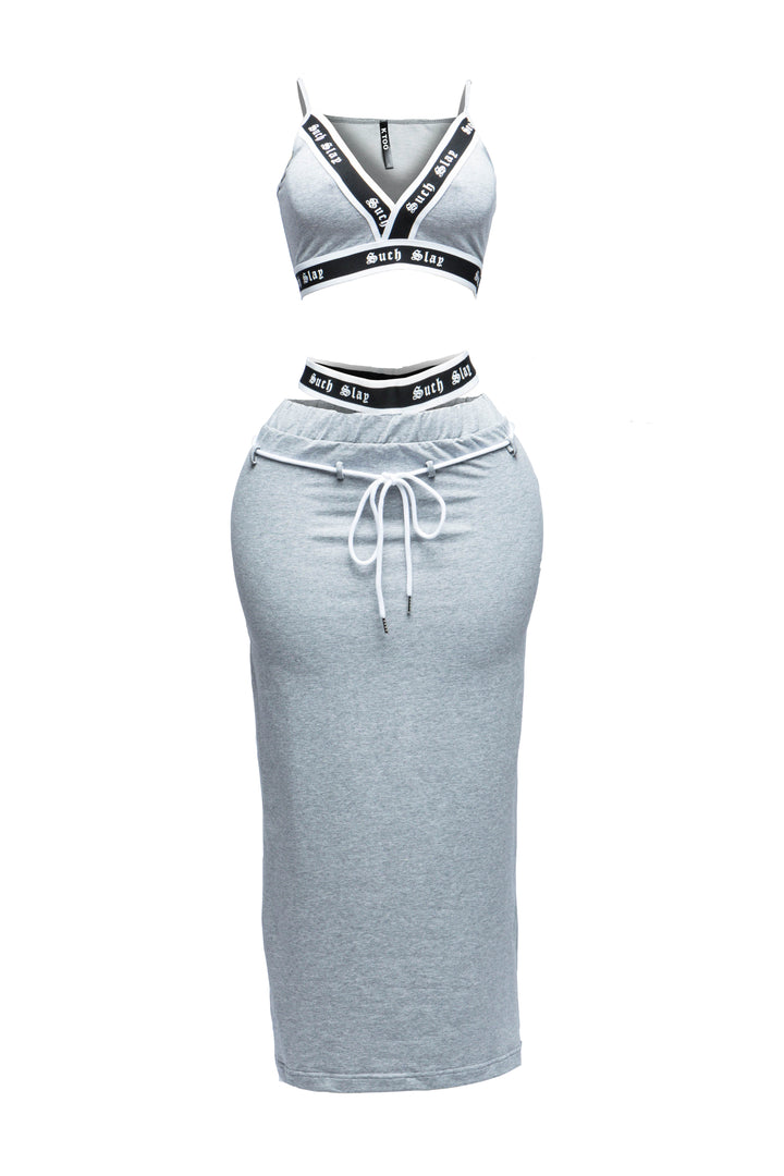 Tank crop top maxi skirt set