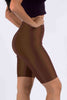 Highwaisted shiny nylon biker shorts in plus size