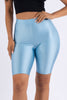 Highwaisted shiny nylon biker shorts in plus size