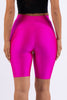 Highwaisted shiny nylon biker shorts in plus size