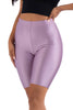 Highwaisted shiny nylon biker shorts in plus size