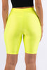 Highwaisted shiny nylon biker shorts in plus size