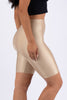 Highwaisted shiny nylon biker shorts in plus size