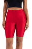 Highwaisted shiny nylon biker shorts in plus size