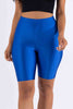 Highwaisted shiny nylon biker shorts in plus size