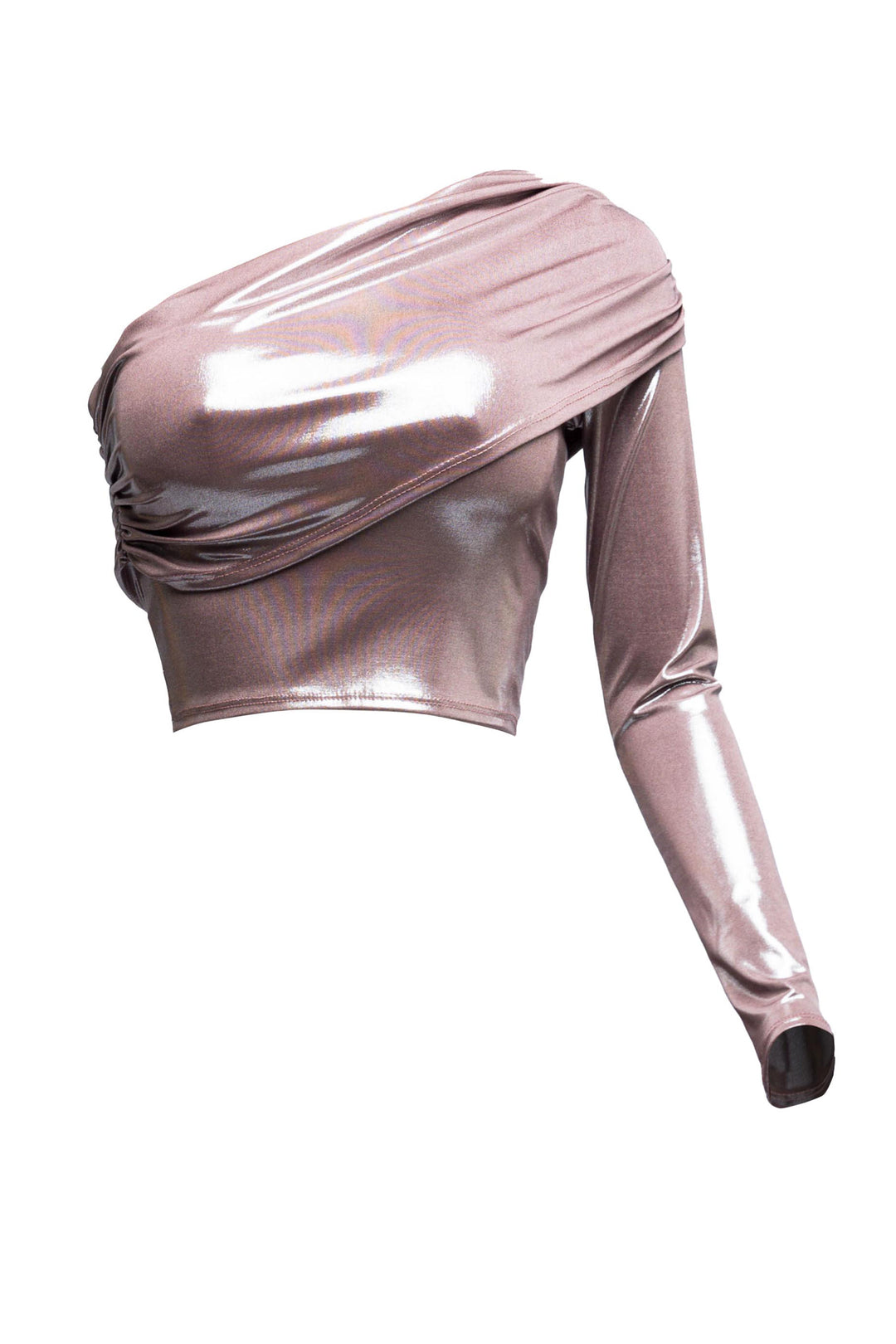 Fold over one shoulder top