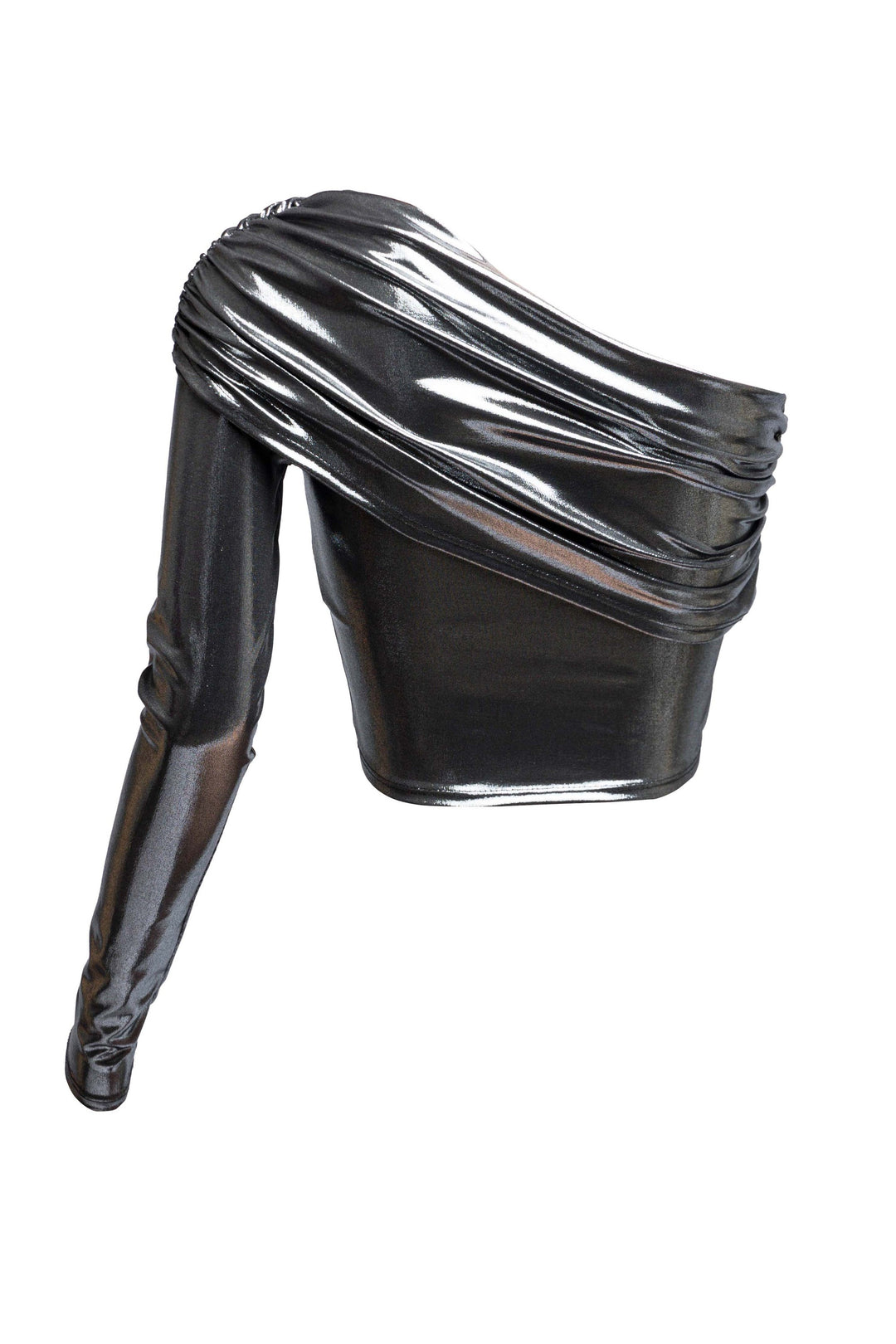 Fold over one shoulder top